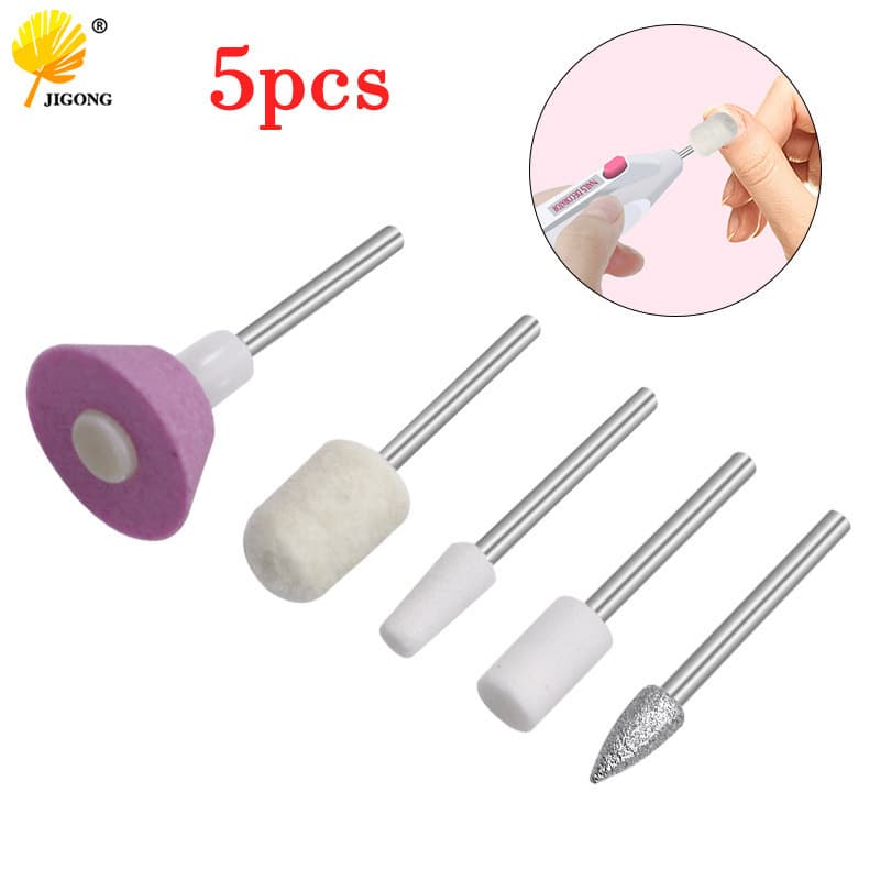 5-Pack Nail Drill Bits Ceramic Nail Drill Bits Electric Nail File Replacement Accessories for Nail Care