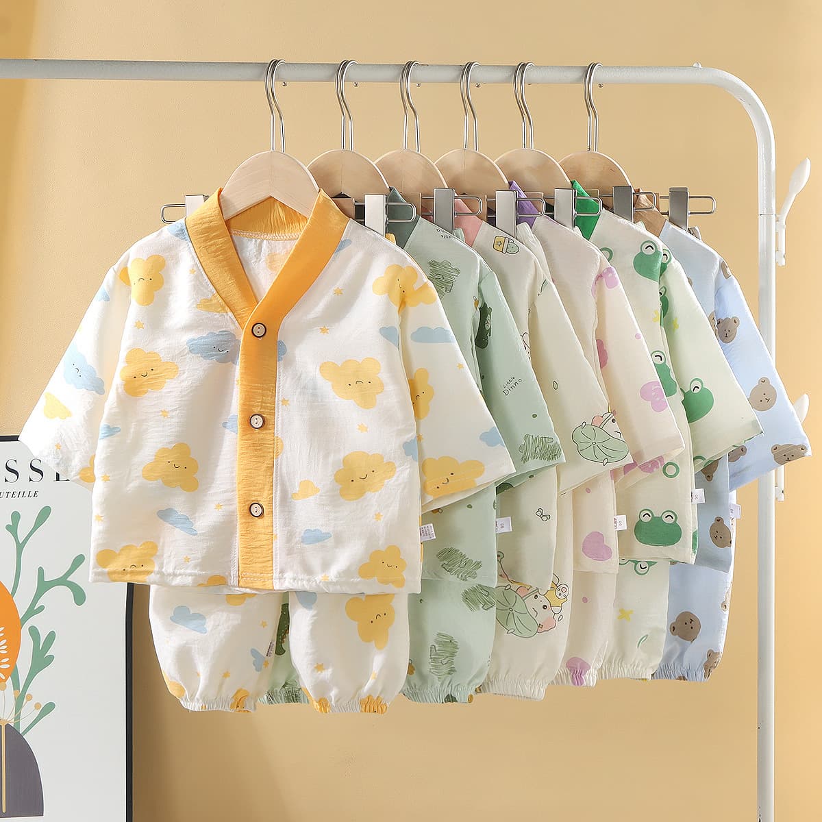Children's Pajamas Homewear Summer Baby Set Boys and Girls Underwear Cardigan Big Kids Thin Casual Air Conditioning Wear