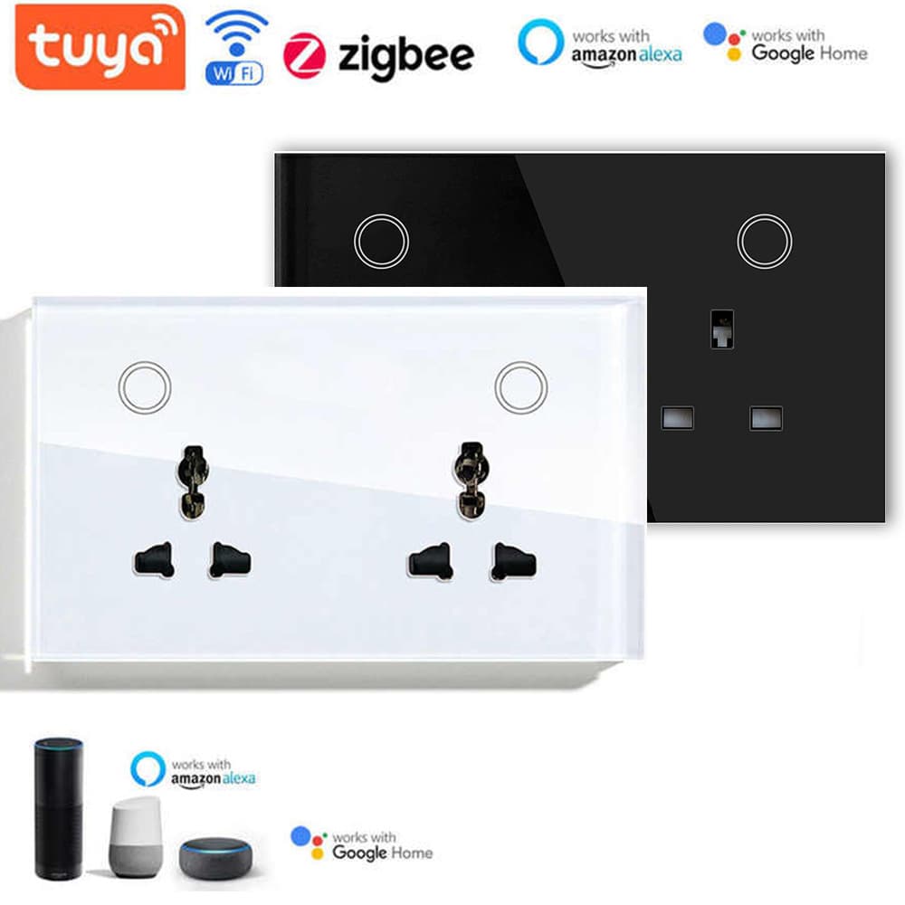 Tuya Smart Socket 147 Zigbee Voice Universal Socket WiFi Socket 10,000 British Gauge Without USB