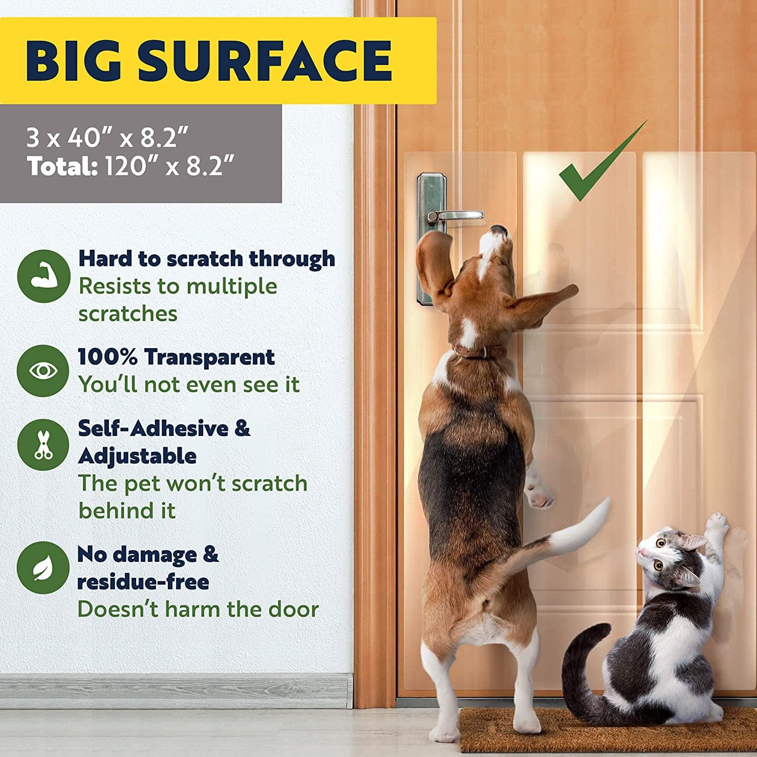 PVC anti-scratch and wear-resistant tape for cats and dogs, door protector.