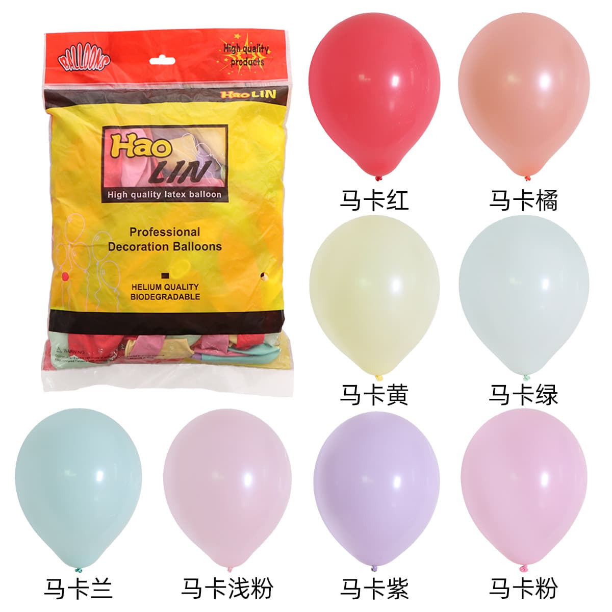 12-inch Macaron Balloons, Party Balloons, Cross-border Decoration Scene Atmosphere Shape 2.8g Round Balloons
