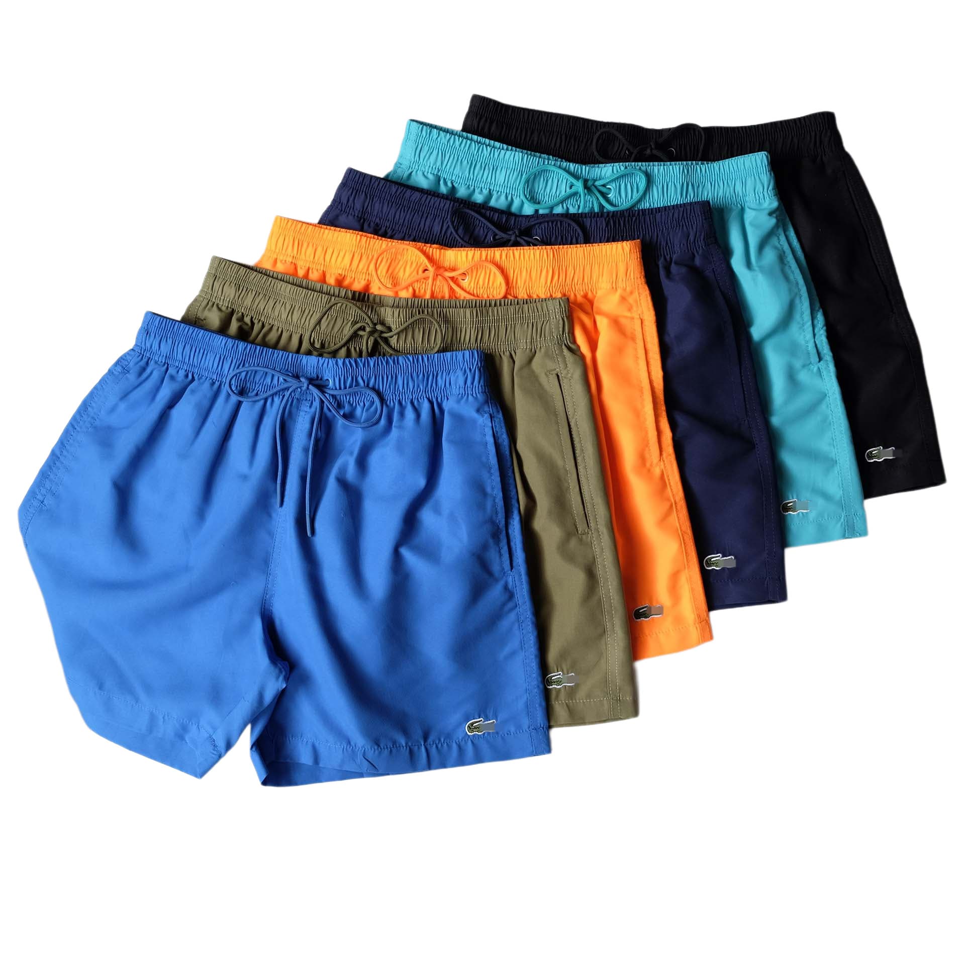 Cross-border Hot Selling Lacoste French Crocodile Beach Shorts for Men, Mesh Quick-Dry Embroidered Fish Logo Summer Swimming Surfing Shorts, Trendy