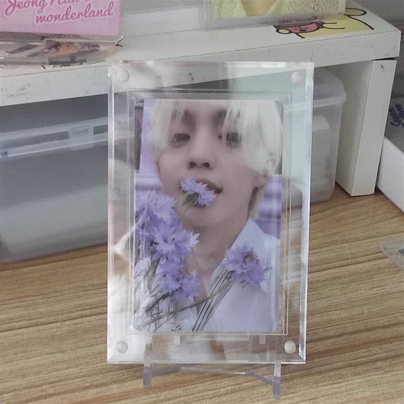 Card Brick High-Definition Laminated Display Acrylic Triple 3-Slot 35PT Strong Magnetic Card Brick Factory Direct