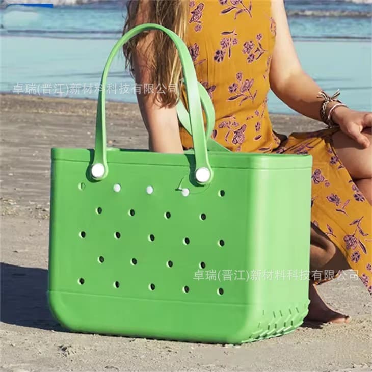 In Stock EVA Hole Tote Bag, EVA Beach Bag Storage Bag, Soft Waterproof Durable Swimming Beach Bag
