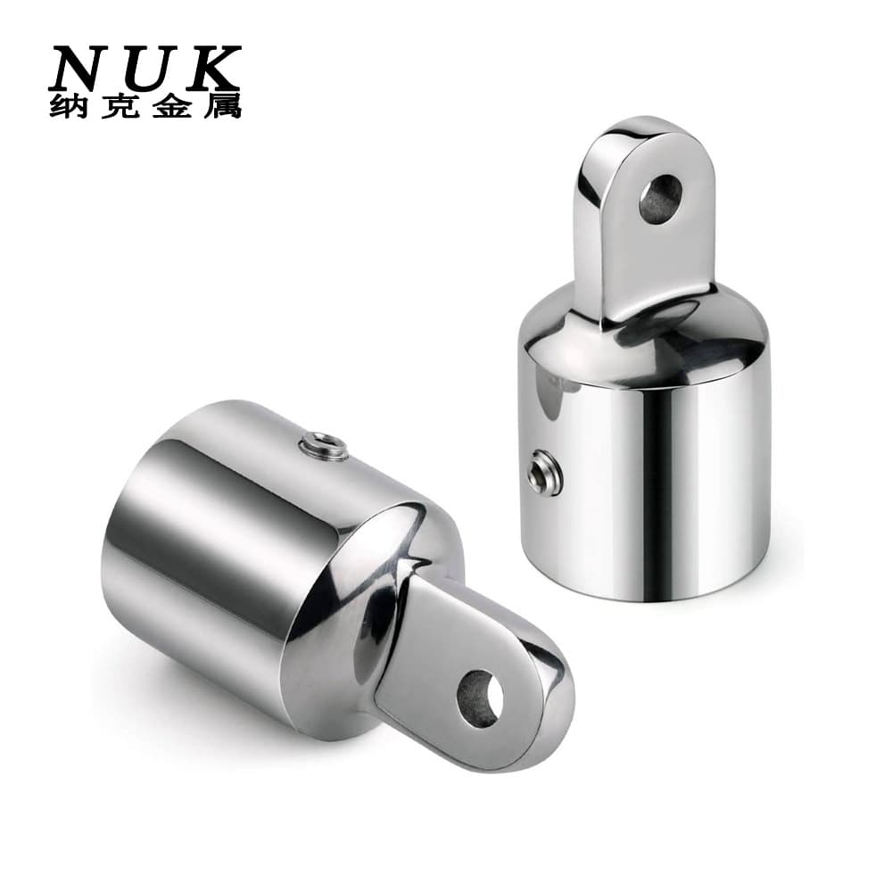 Marine stainless steel 316 sliding cap yacht awning fixed connector mirror polished sliding sleeve marine hardware