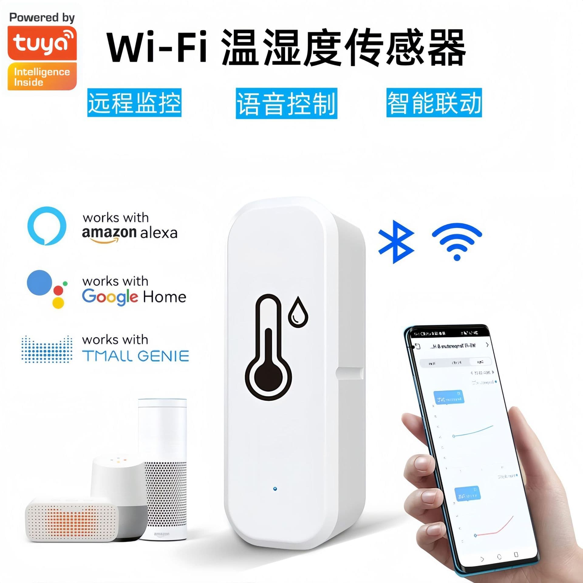Graffiti WiFi Temperature and Humidity Sensor Detector for Home Indoor Wireless Monitoring
