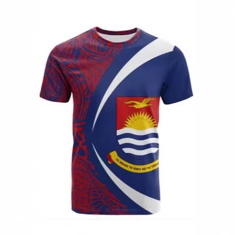 2025 Men's Kiribati 3D Printed Hawaiian Shirt Short Sleeve Round Neck Casual Large Size Street Breathable T-Shirt