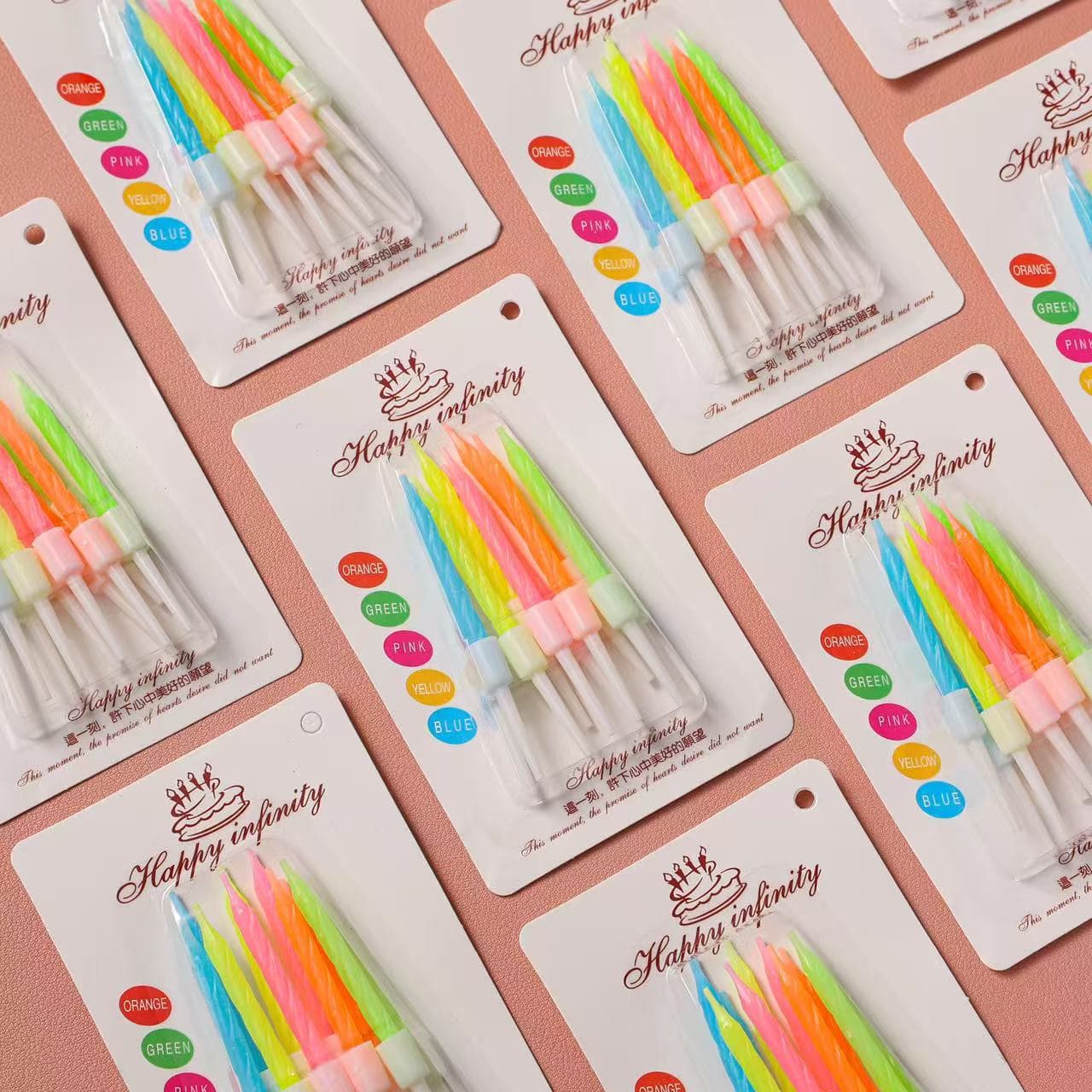 Small colorful suction card birthday candles for children's parties, threaded colorful candles, smokeless, factory wholesale