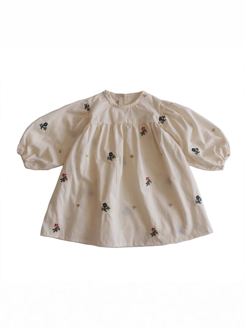 Puff Sleeve Embroidered Dress for Girls Baby Toddler Spring Autumn Elegant 6-12 Months 1-2-3 Years