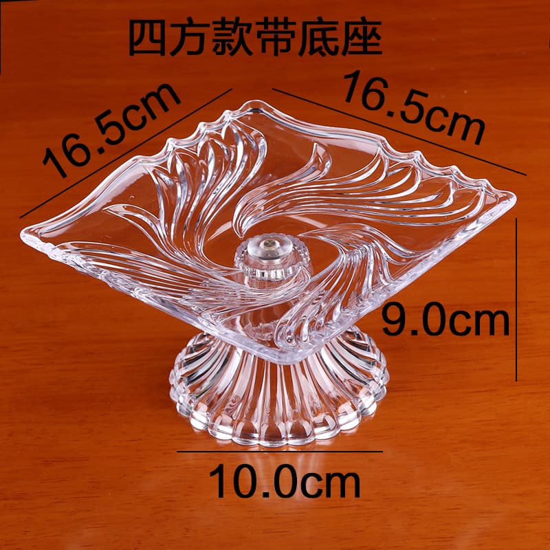 KTV Acrylic Fruit Tray, Transparent Plastic Candy Dish, Creative Home Snack Plate, Small Serving Dish for Living Room