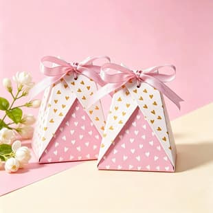 Pink Heart Candy Box for Wedding Engagement Favor Gift Box European Style Bow Candy Box Wedding Return Gift Cross-border