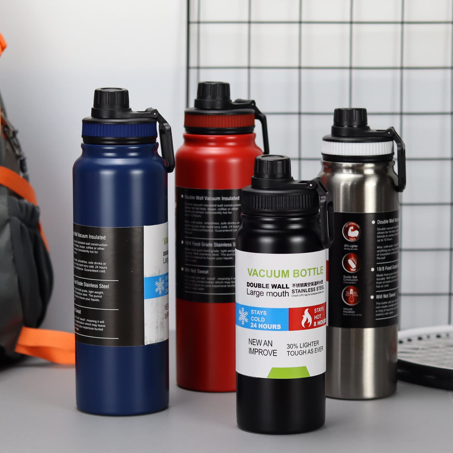Wholesale fashionable one-finger cover direct drinking space thermos cup outdoor sports cross-border thermos cup portable spray plastic ins water