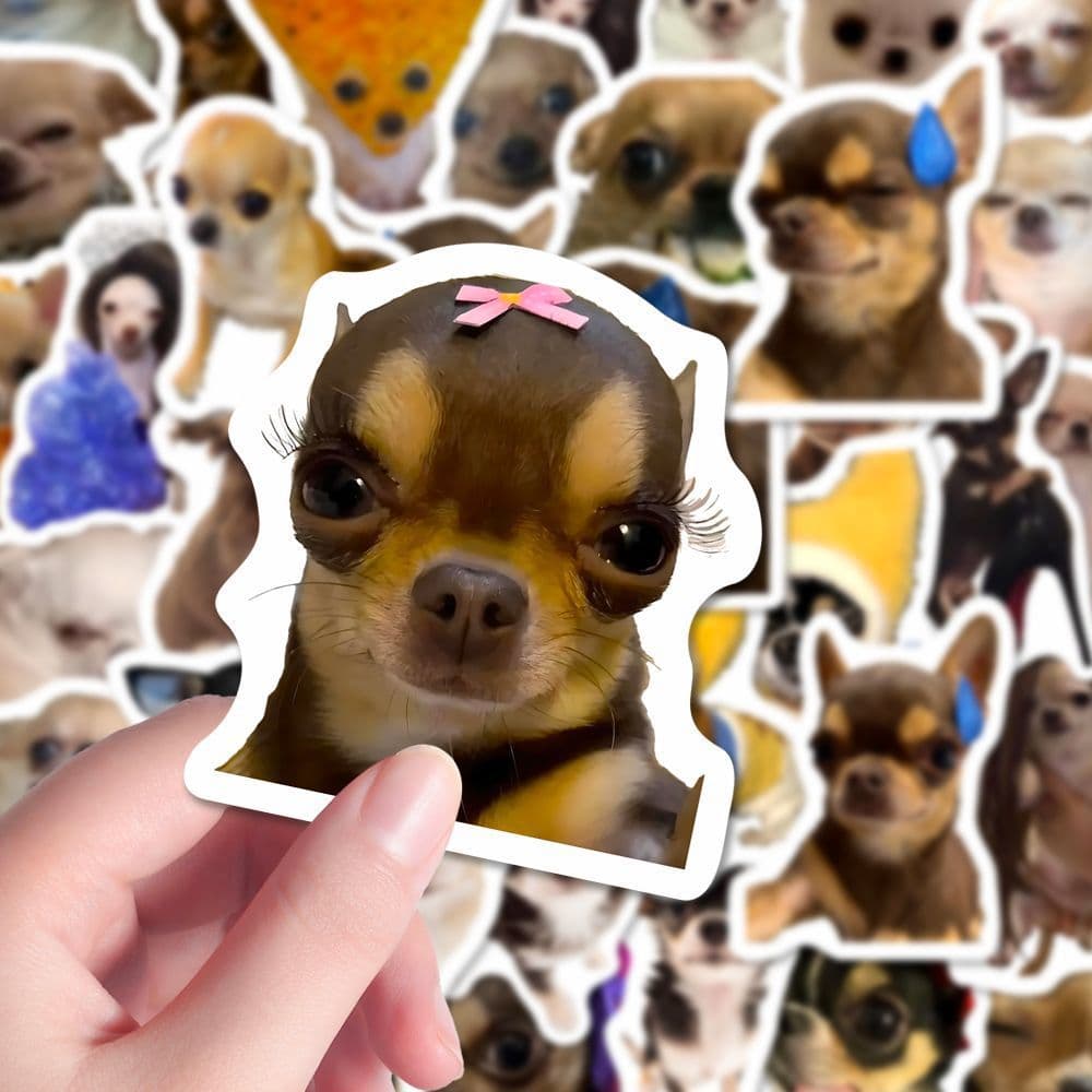 240 Pieces of Chihuahua Stickers, Funny Abstract Chihuahua Puppy Meme Stickers, DIY Decoration, Fun Journaling