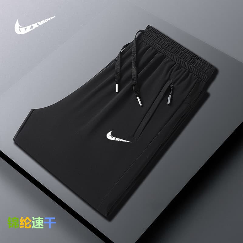 Summer New Style Elastic Ice Silk Pants for Men, Thin and Breathable Quick-Dry Cool Casual Pants, Men's Straight-Leg Sports Long Pants