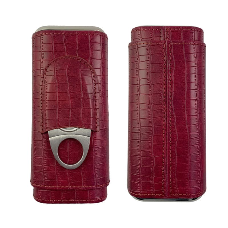 Portable Cigar Case Hardware Barrel Cedar Wood Moisture Control Cigar Box Leather Cover Lightweight Luxury Customizable