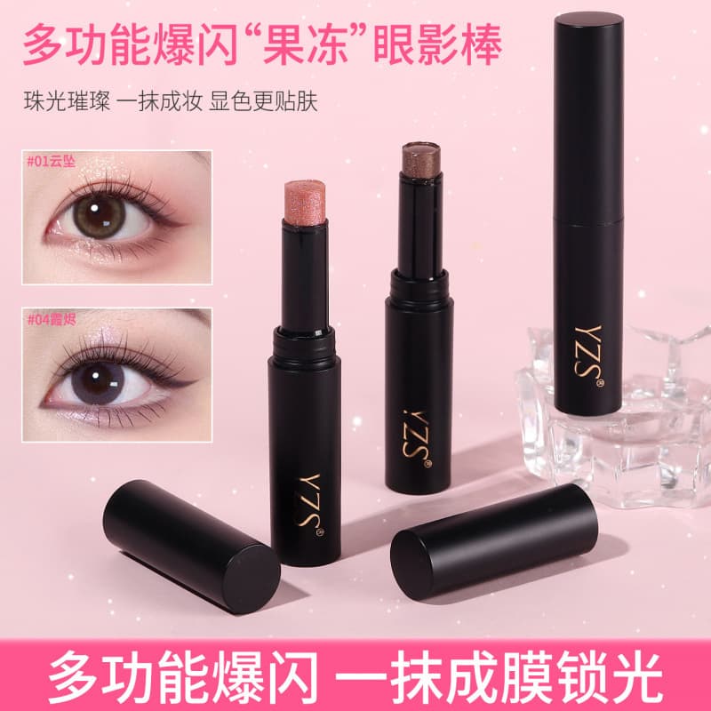 Yzs Jelly Eyeshadow Stick, Pearlescent Fine Shimmer Contouring Highlighter Eyeshadow, Beginner-Friendly Multi-Use Highlighter Stick, Wholesale and Dropshipping