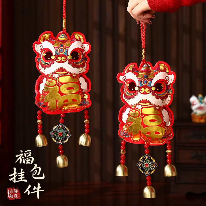 New Year Decoration Year of the Horse Spring Festival Hanging Ornament Set for Door Entry, Fortune Bag 2026 Festive Atmosphere Wholesale