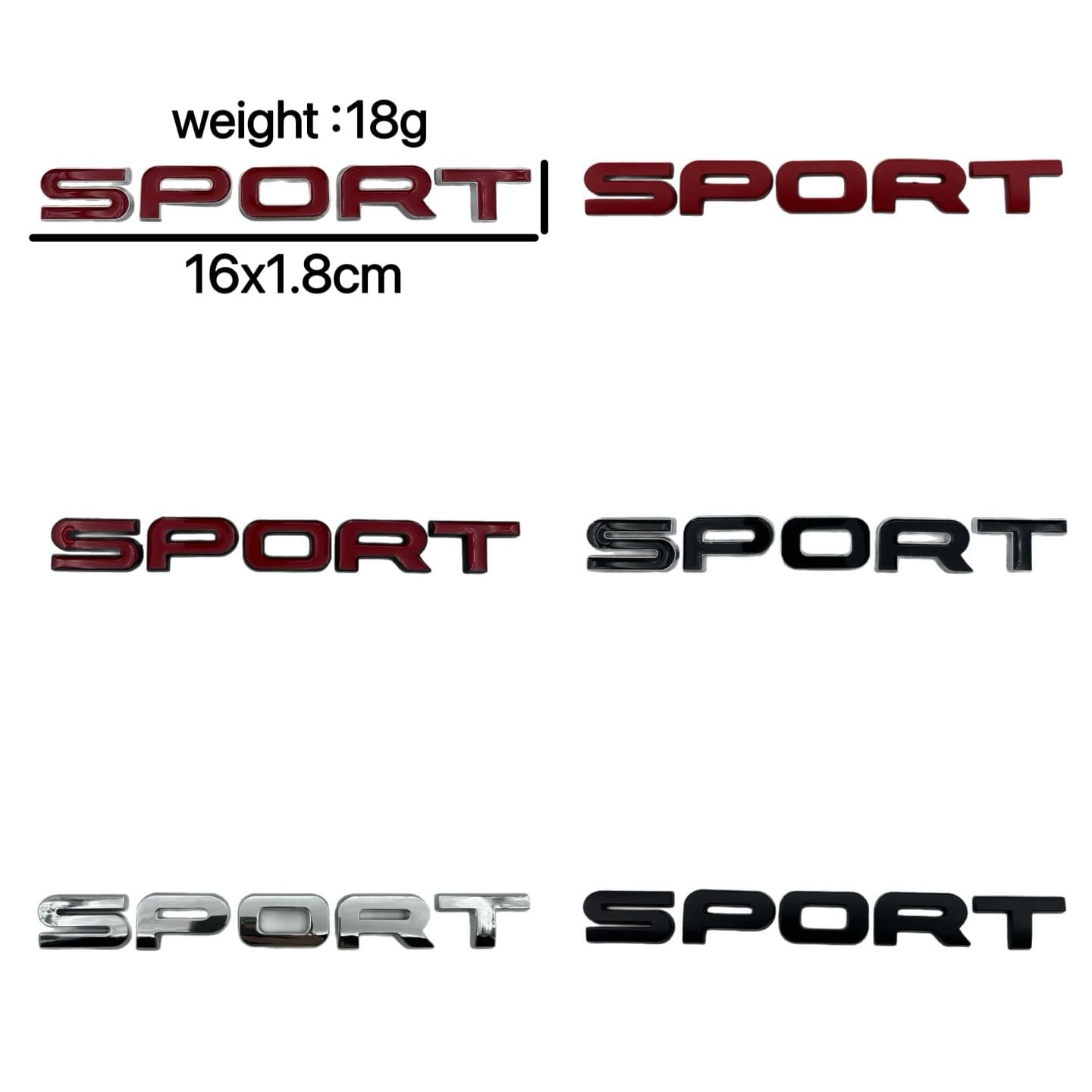 SPORT Emblem for Land Rover Range Rover Sport Modification English Decal Rear Trunk Letter Badge