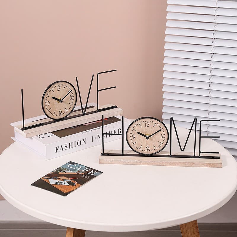 Creative Minimalist English Letter Clock Decoration for Living Room, Entryway, Bedroom, Office Desk, Computer Desk