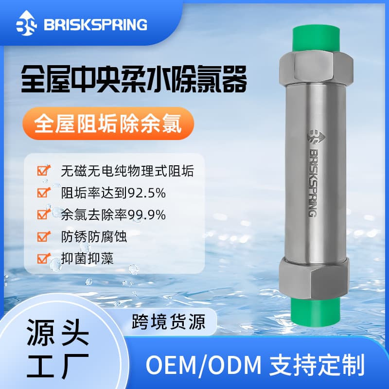 Whole house central soft water dechlorinator stainless steel anti-scaling and de-scaling filter kitchen antibacterial central pipe water purifier