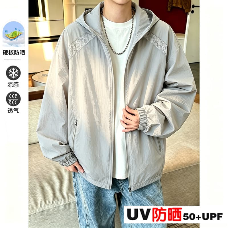 American quick-drying mesh sun protection clothing jacket men's summer thin high-end quick-drying clothing casual loose sun protection clothing