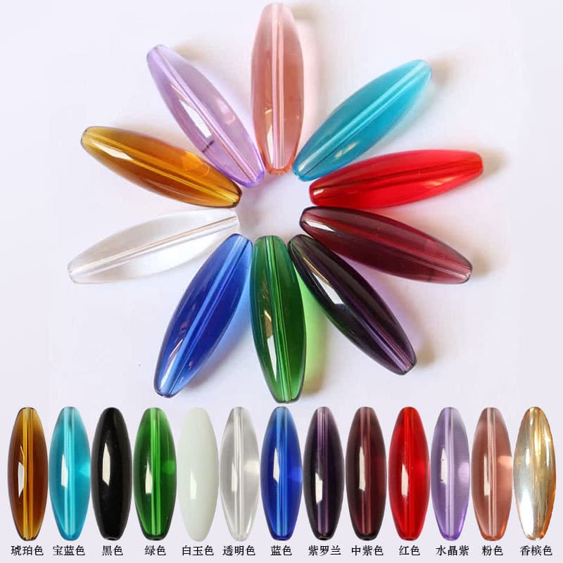 Crystal glass olive beads handmade beads curtain loose beads diy crystal lamp decorative accessories wholesale one-stop shopping