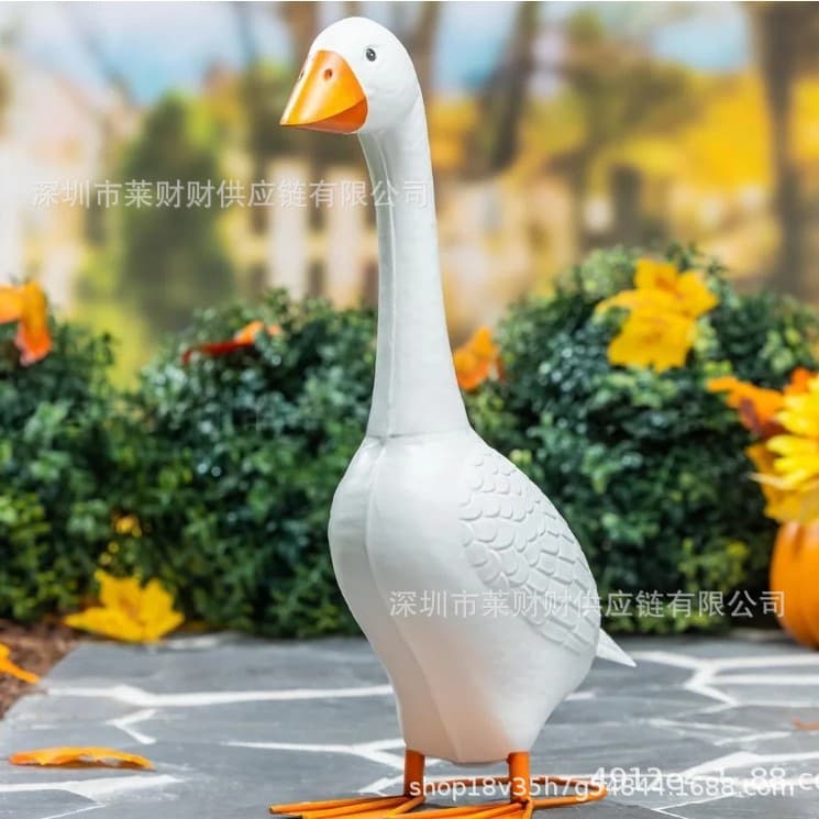 Cross-border Creative Popular Giddy the Porch Goose Statue Garden White Goose Sculpture Decoration
