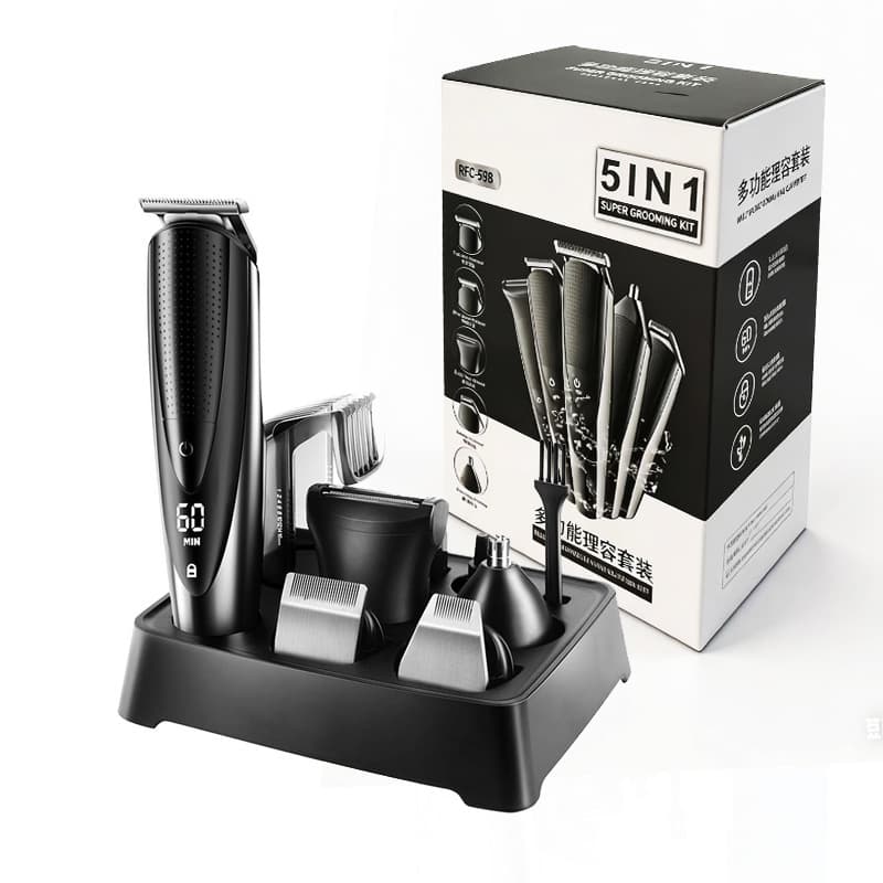 In-Stock Multi-Functional Men's Hair Cutting and Shaving Set, Electric Clipper, Body Hair Trimmer, Razor, Nose Hair Trimmer