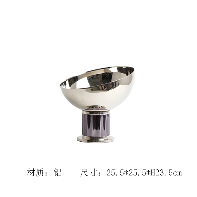 Imported Indian aluminum silver irregular shallow-edge fruit tray, snack and nut storage tray, tea tray decoration