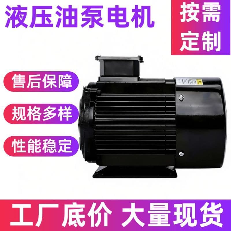 Hydraulic Oil Pump Motor High Efficiency Energy Saving Stable Hydraulic Motor Gear Pump Motor Set Pure Copper Motor
