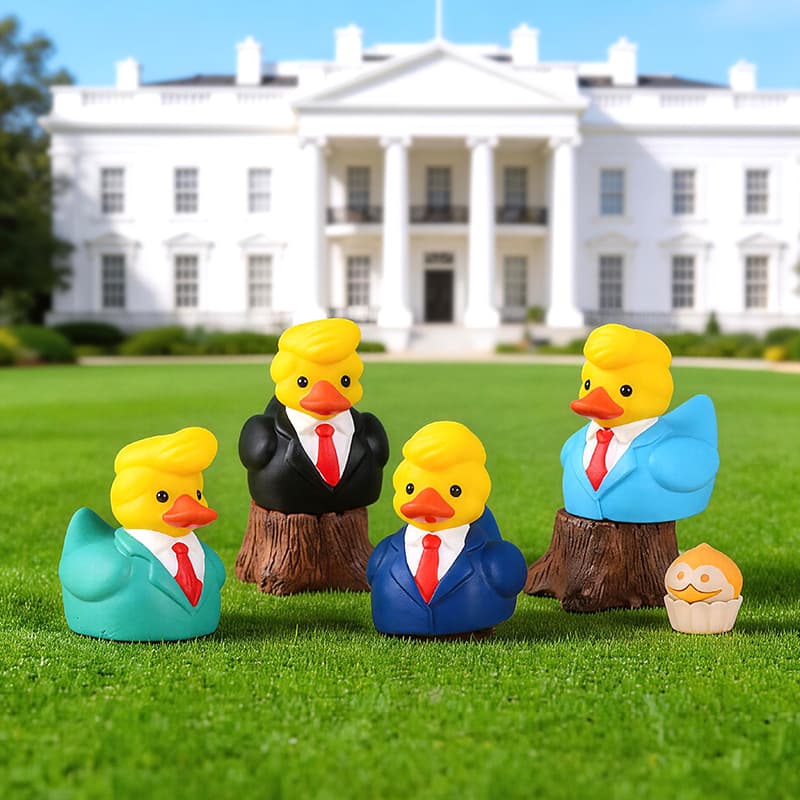 Character Styled Professional Yellow Duck Car Mini Ornament Resin Craft Decoration Creative Trendy Figurine Desktop Decor