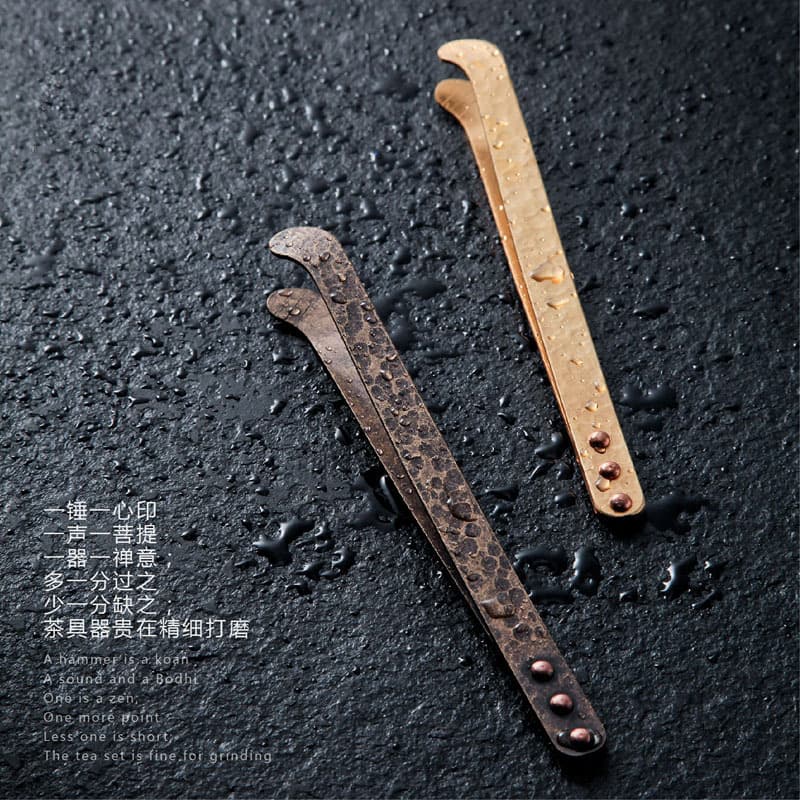 Wholesale pure copper teacup clips, tweezers, tea set cup washing clips, Kung Fu tea set, handmade tea clips, tea set for home and office use.