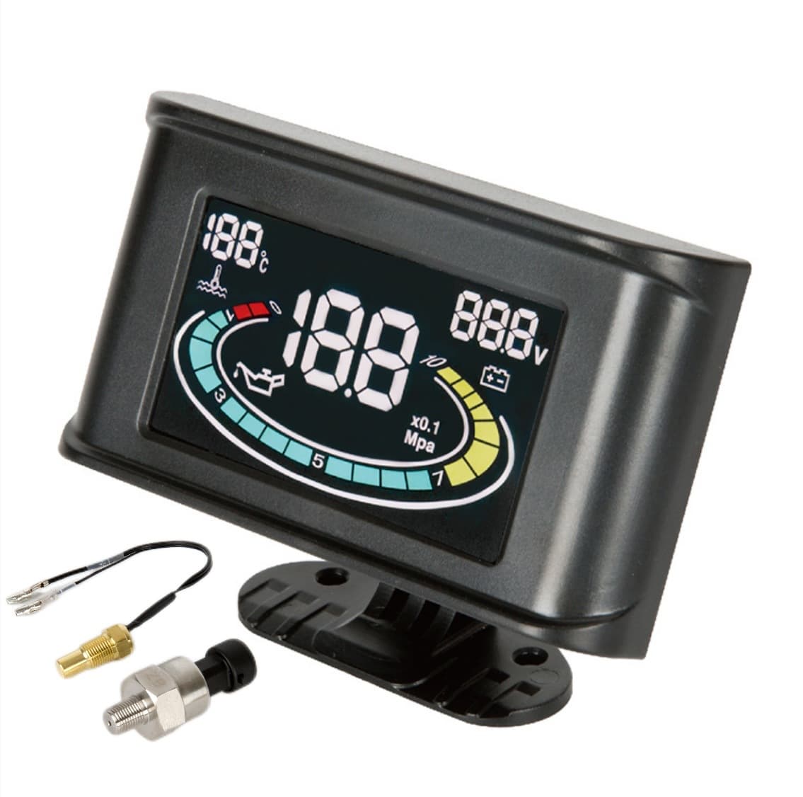 LCD display dashboard water temperature oil pressure voltage three-in-one combination gauge car onboard truck modification