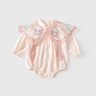Baby Clothes Spring Autumn Newborn Baby Girl Onesie New Chinese Style Bodysuit Romper Crawling Suit 100-Day Birthday Party Dress
