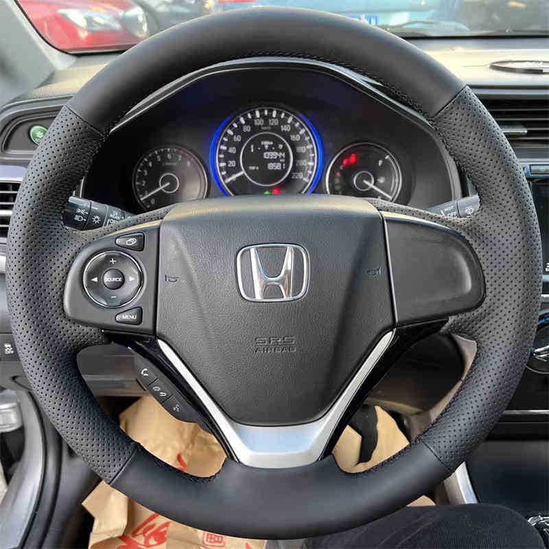 Summer Microfiber Leather Hand-Sewn Steering Wheel Cover for Honda CRV Civic Accord XRV Haoying Style Jed
