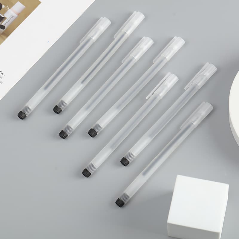 Transparent Frosted Small White Pen 0.5 Neutral Pen Needle Tube Ballpoint Signature Water Black Carbon For Students