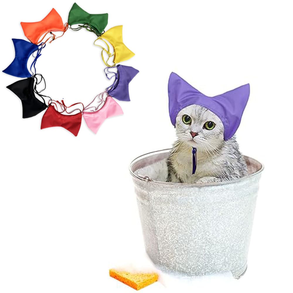 Cross-border cat and dog waterproof bath cap, cat swimming ear protection waterproof hood, bath anti-water entry head cover