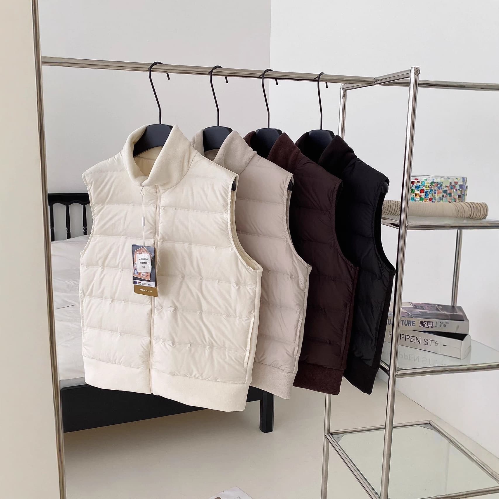 [Hungarian Down] Fleece Down Vest for Women Duck Down Casual Sports Warm Vest Versatile 9781