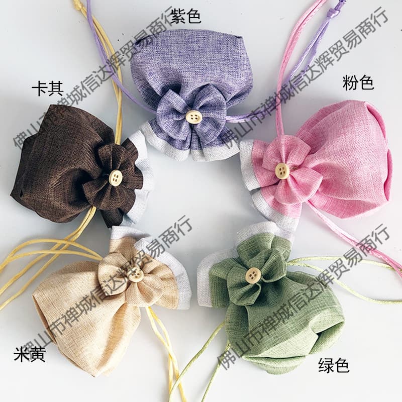 Cute Small Drawstring Cotton Linen Sachet Bag Empty DIY Pouch Candy Gift Bag Direct Sale