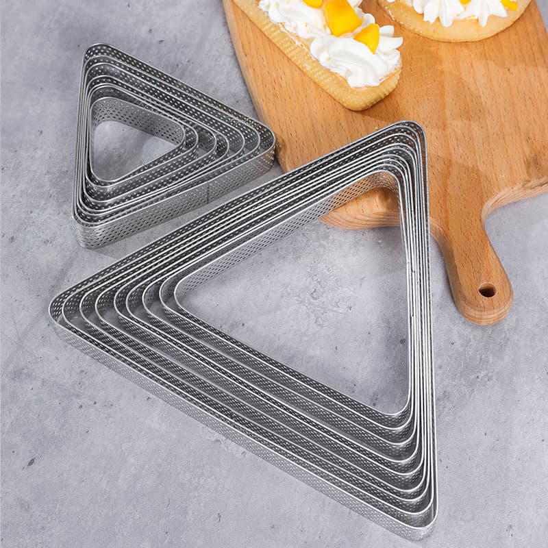 In stock 1.0mm thick 304 stainless steel triangular tart ring French fruit tart punching tart shell mold
