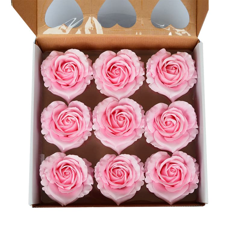 Christmas love rose soap flower heart-shaped flower head soap flower gift box bouquet diy material