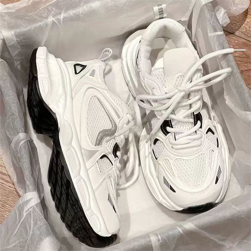 Trendy Dad Sneakers for Women 2026 Summer New Mesh Breathable Thick Sole Versatile Sports Shoes Fashion Ultra-Soft Casual Shoes