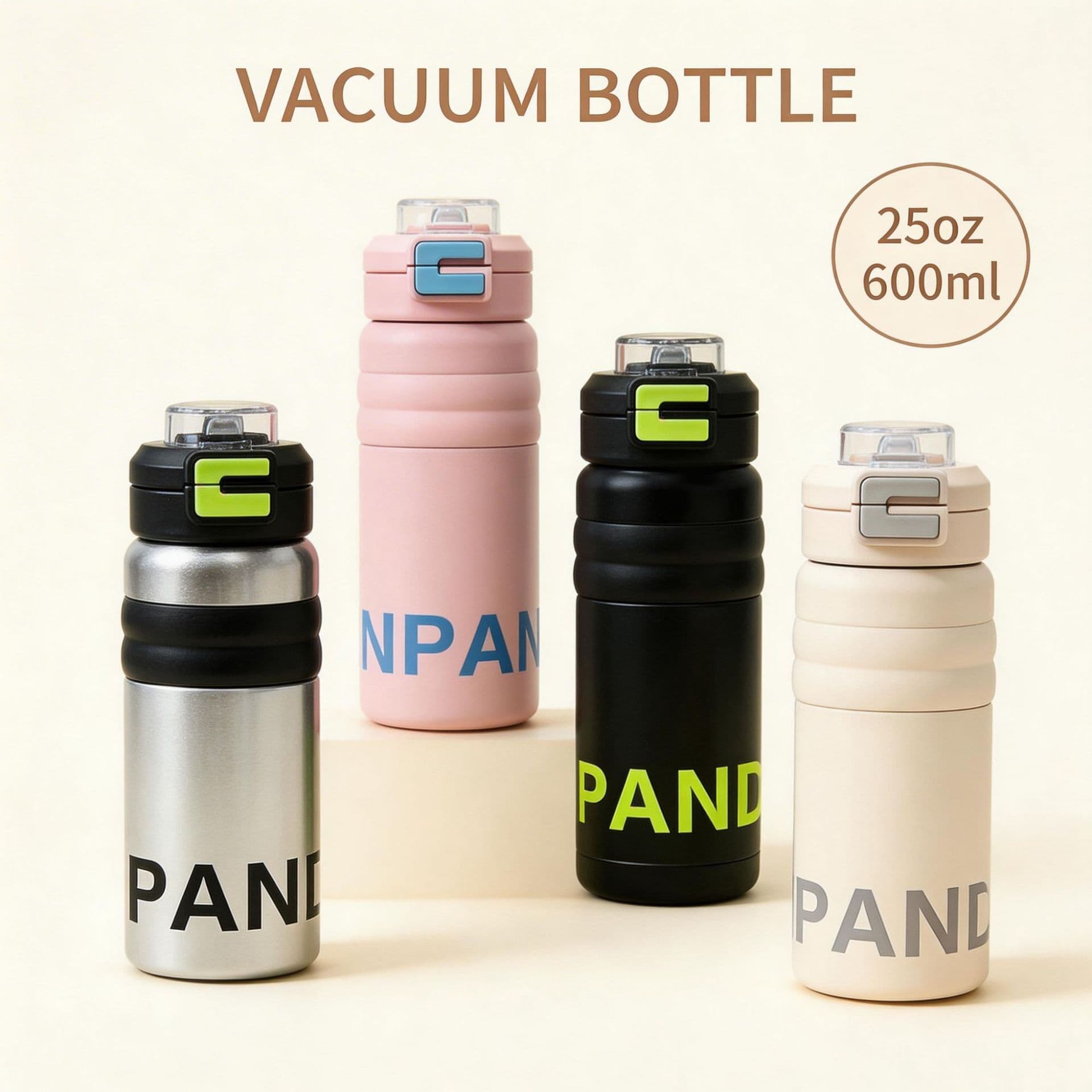 316 Stainless Steel Insulated Water Bottle Large Capacity Tea Cup Portable Water Cup Student School Silicone Straw Cup Cross Border Qualification