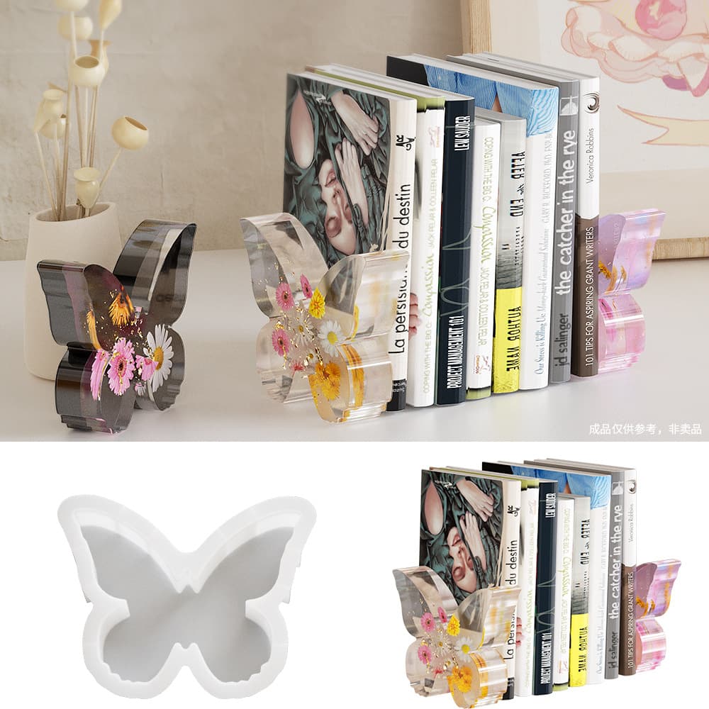Yumeiren DIY Resin Mold Large Butterfly 3D Bookend Display Stand Aromatherapy Plaster Candle Silicone Mold