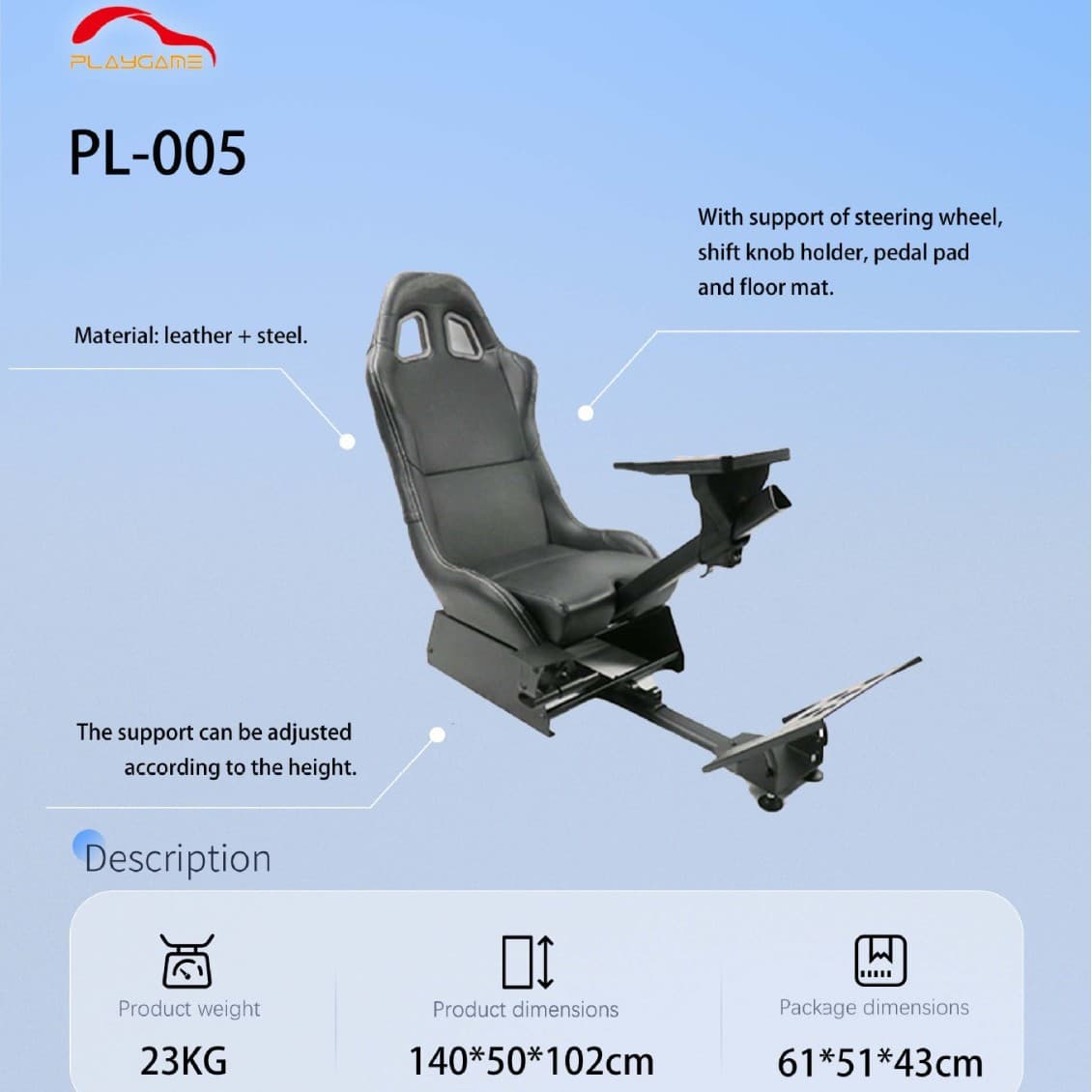 Home Game Simulator Folding Simulator Stand Seat Steering Wheel Stand Racing Game Experience