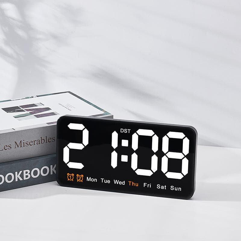 New Wall Clock Simple Large Screen Wall and Standing Dual-Use Clock for Living Room with Temperature Multifunctional Alarm Clock 6638