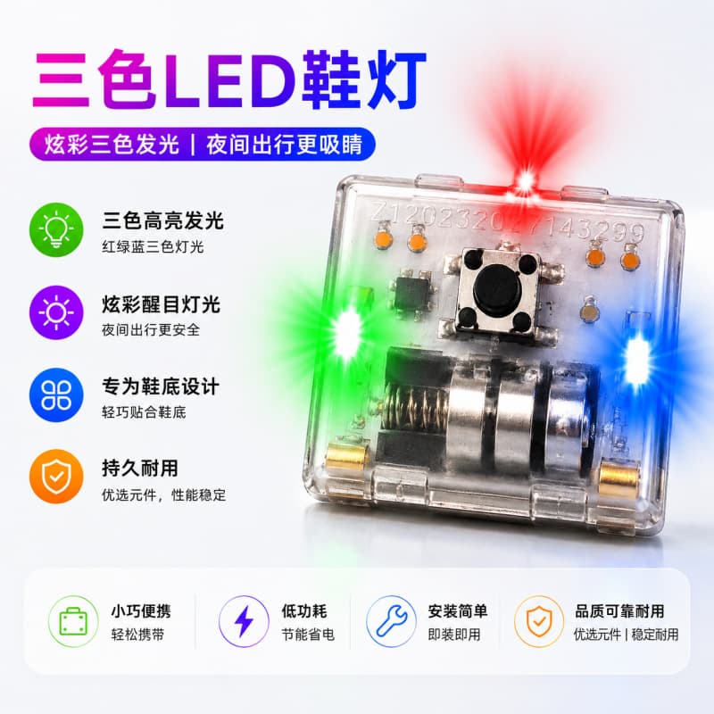 Press-Type Shoe Light Glowing Light Children's Sole Light Factory Direct Customizable LED Children's Shoe Light