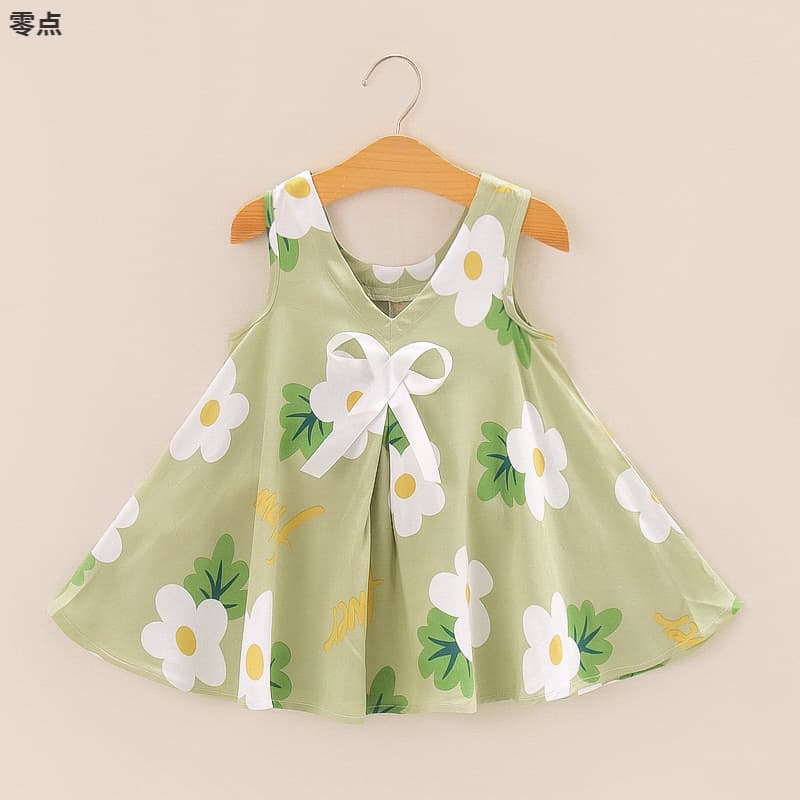 Clearance Children's Summer Dress Baby Girl Beach Dress New Summer Lightweight Breathable Dress