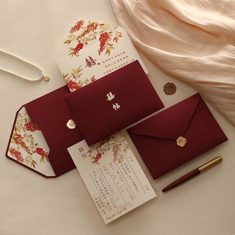 2026 New Style Wedding Invitation Cards with Envelopes, Printable, Elegant Vintage Paper Wedding Invites for Banquet