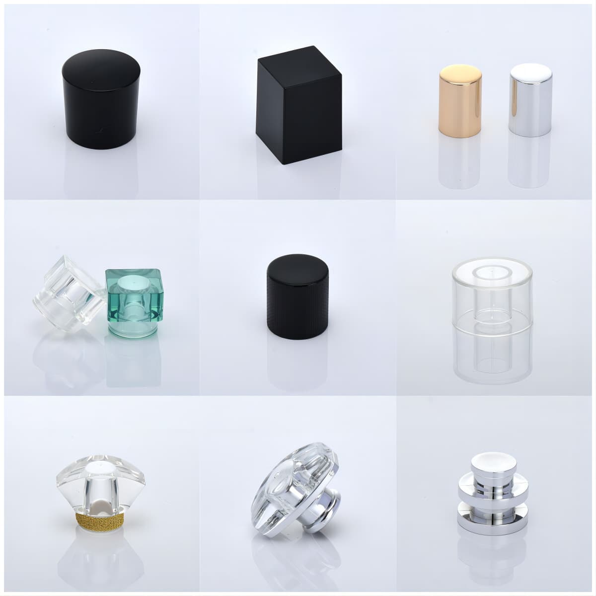 Spot Yahei acrylic ABS perfume bottle cap 13 bayonet 15 bayonet resin cap cylindrical weighted magnetic suction cap